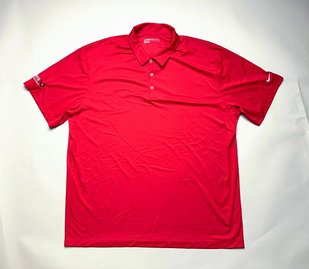 Nike Golf Polo Shirt Mens 2XL Red Dri-Fit Veris Industries Performance Logo
